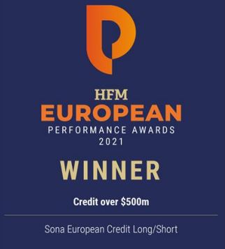 Sona Credit Master Fund (SCMF) wins the Credit Over $500m category at the HFM European Performance Awards 2021