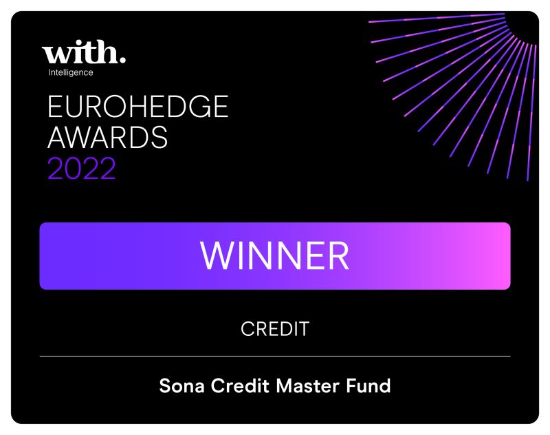 Sona Credit Master Fund won the Credit category at the With Intelligence EuroHedge Awards 2022