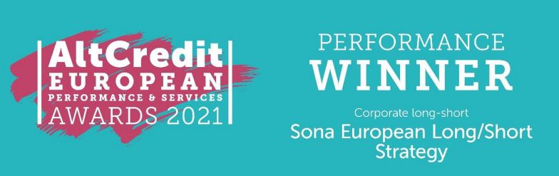 Sona’s All-Weather Strategy has won the Corporate Long-Short Award at the AltCredit European performance & services Awards 2021.